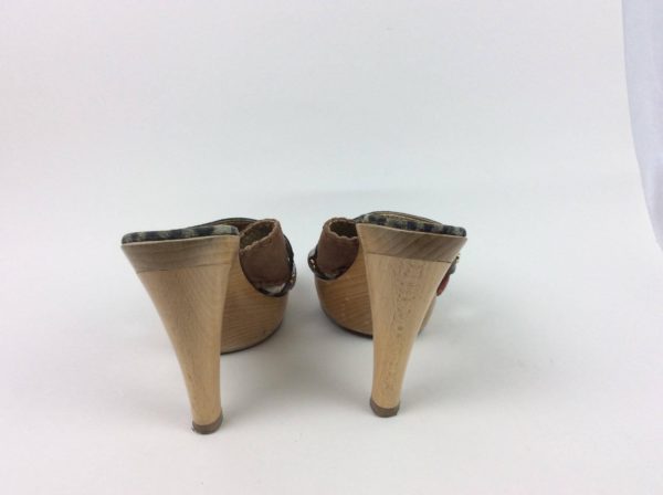 ROBERTO CAVALLI Brown Platform Slides Sandals 36.5 - Image 3
