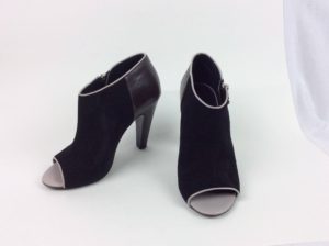 SEE BY CHLOE Nero Peep Toe Black Leather Boots 36.5