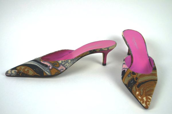 DOLCE & GABBANA Multicolor Kitten Heel Mules 36.5