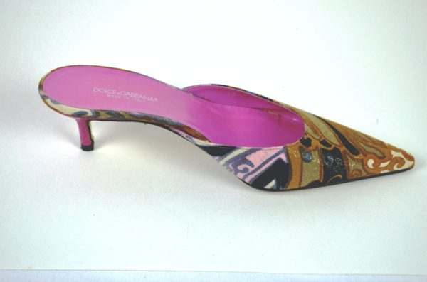 DOLCE & GABBANA Multicolor Kitten Heel Mules 36.5 - Image 5