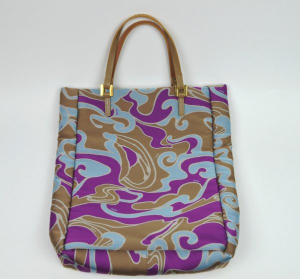 FENDI Printed Jacquard Multicolor Tote Bag