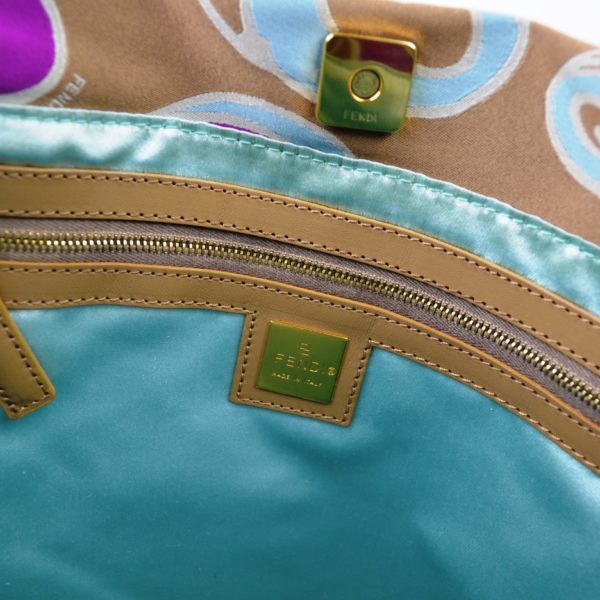 FENDI Printed Jacquard Multicolor Tote Bag